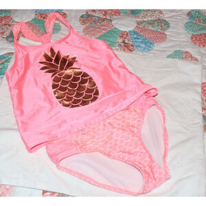 CAT & JACK 2 PIECE SWIMSUIT-ORANGE-SIZE 7-8